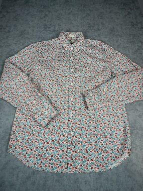 J.Crew Secret Wash Floral Shirt Mens Large Stretch Button Down